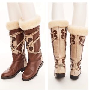 70’s leather and shearling winter boots